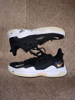 Mens Nike Paul George PG 5 Basketball Shoes | Black & White | 2020 | Mens US 11